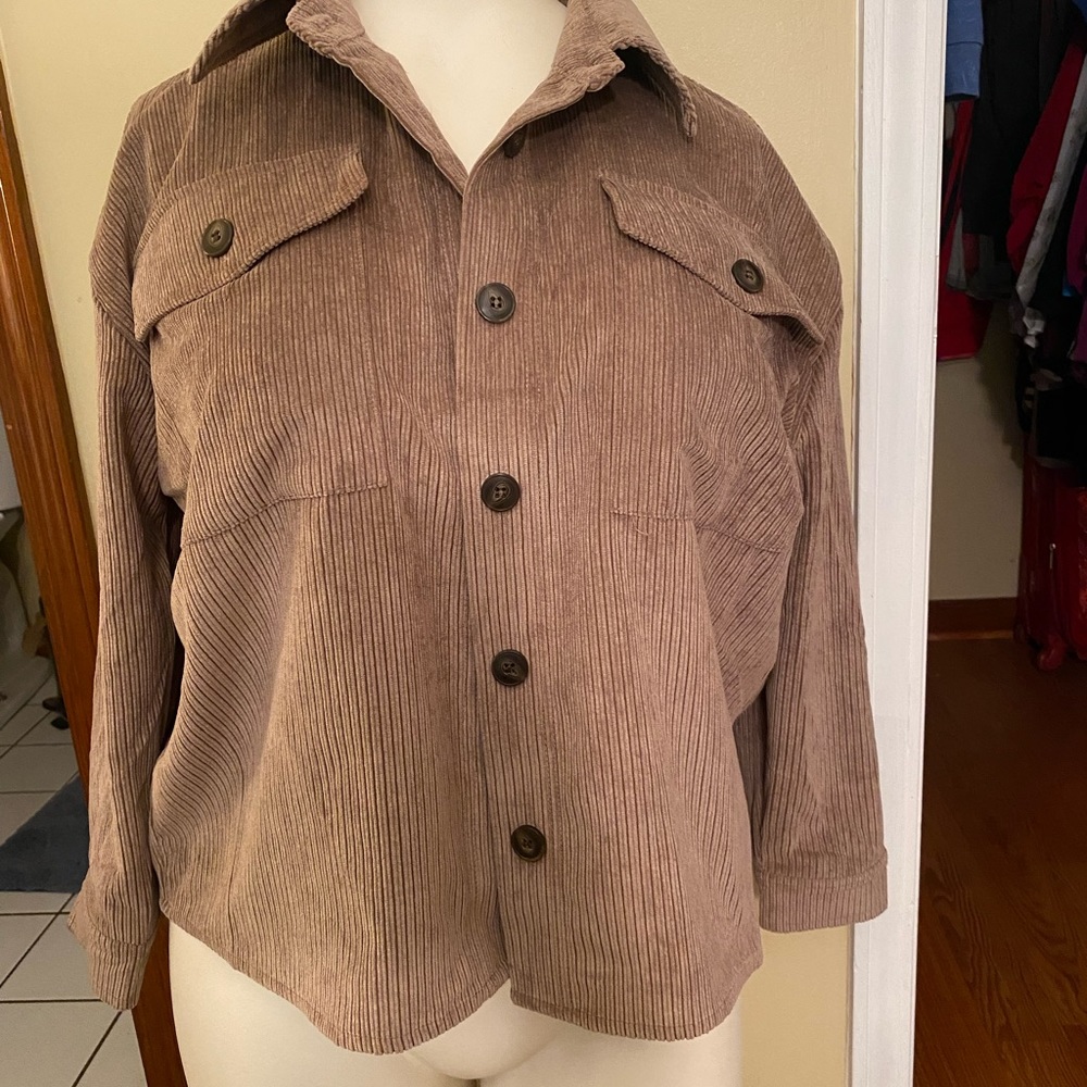 Stripped brown corduroy light jacket
